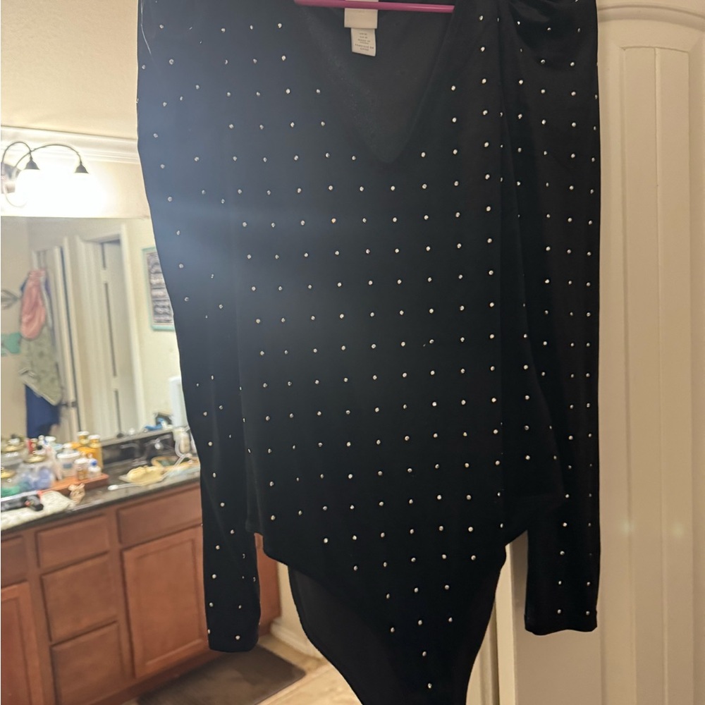 H&M Black Sequin Bodysuit